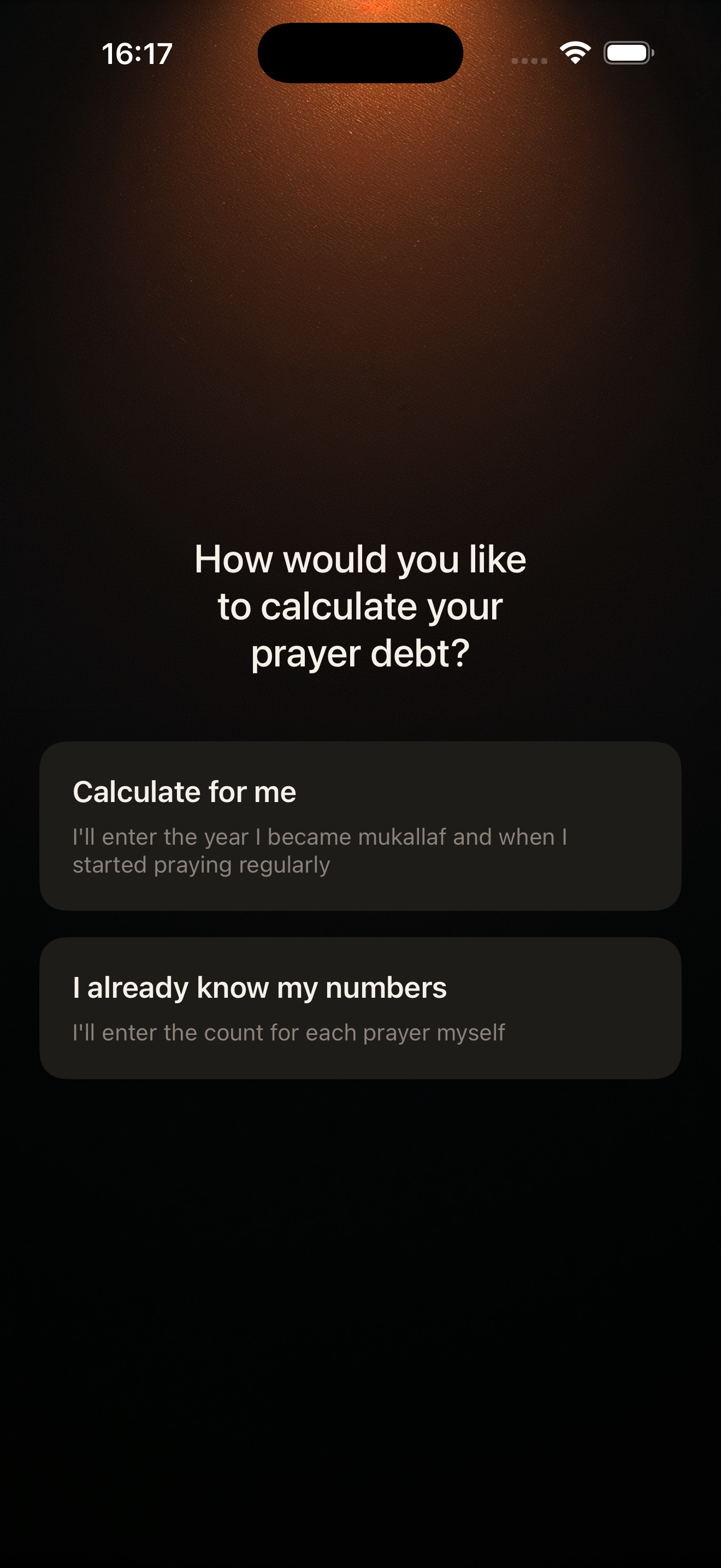 Choose calculation method